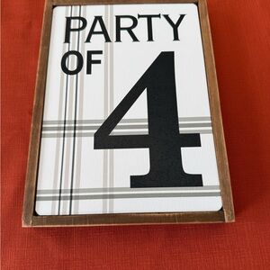 Party of 4 Wooden Sign